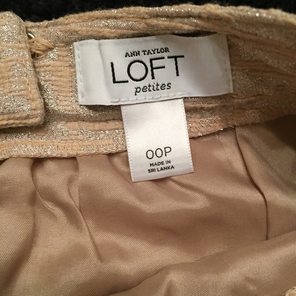 LOFT mini skirt | Gold Metallic Mini Skirt | Holiday Party Cocktail Skirt - Picture 3 of 7